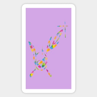 colorful floral Sagittarius Magnet